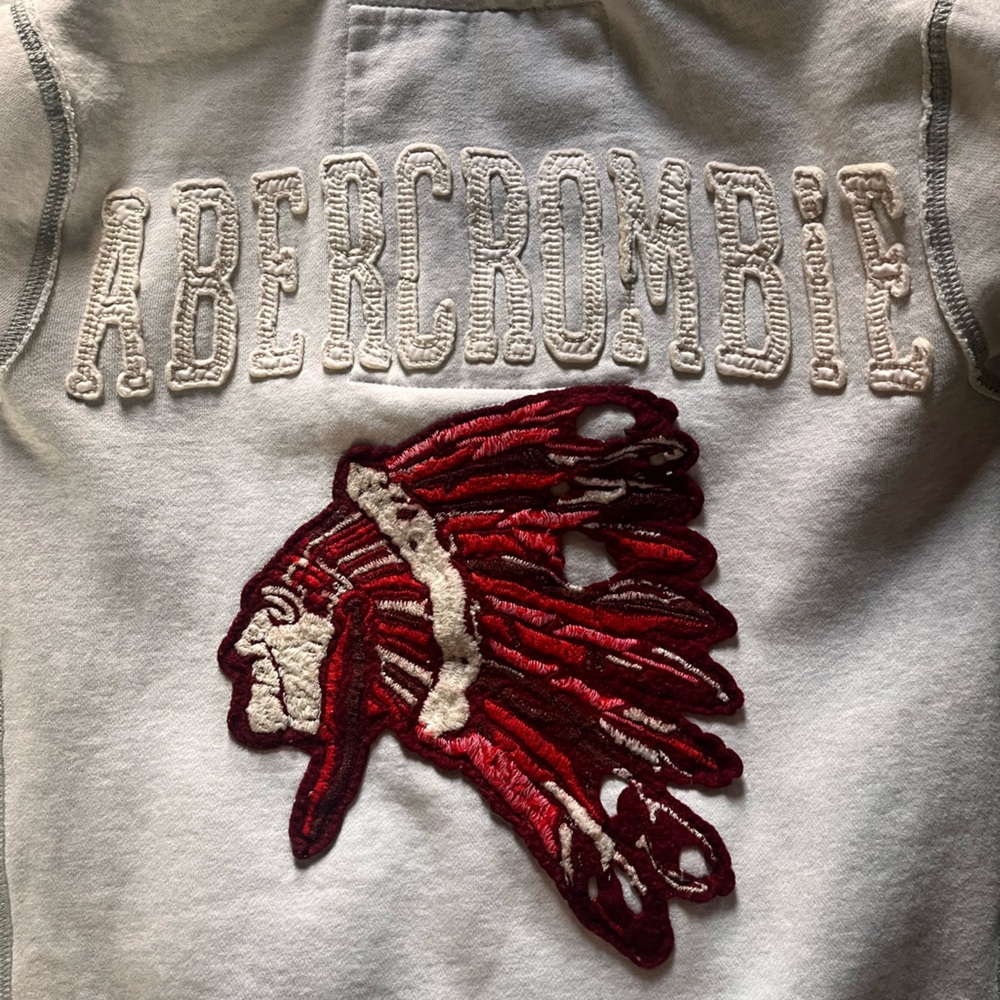 Vintage 2009 y2k Abercrombie & Fitch Gray Muscle Fit Full Zip Hoodie